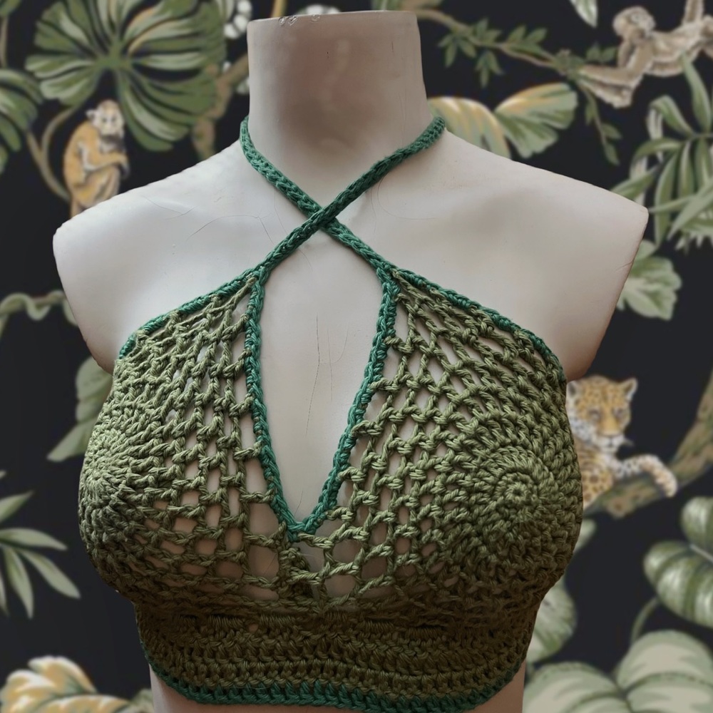 ORIGINAL CUSTOM CROCHET TOP, CROP TOP , BRALETTE